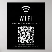 Wifi-Netzwerkscan, um QR-Code schwarz anzuschließe Poster (Vorne)