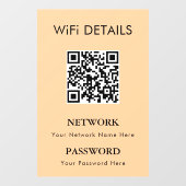 WiFi-Netzwerkzugriff | QR-Codekennwortanzeige Fensteraufkleber (Blatt)