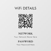 WiFi-Netzwerkzugriff | QR-Codekennwortanzeige Fensteraufkleber (Blatt)