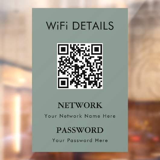 WiFi-Netzwerkzugriff | QR-Codekennwortanzeige Fensteraufkleber (Blatt 2)