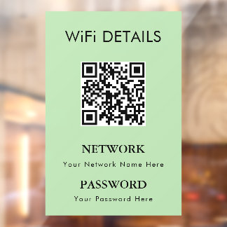 WiFi-Netzwerkzugriff | QR-Codekennwortanzeige Fensteraufkleber