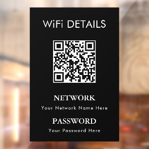 WiFi-Netzwerkzugriff QR-Codekennwortanzeige Fensteraufkleber