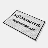 "WiFi Password"-AirBnb- Speicherhilfen-Hex-Tile Fußmatte (Schrägansicht)