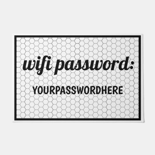 "WiFi Password"-AirBnb- Speicherhilfen-Hex-Tile Fußmatte (Vorderseite)