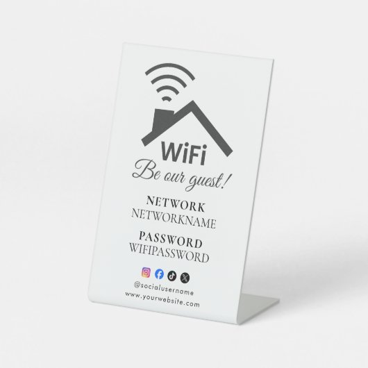 Wifi Password and Network Personalized Sockelschild (Vorderseite)
