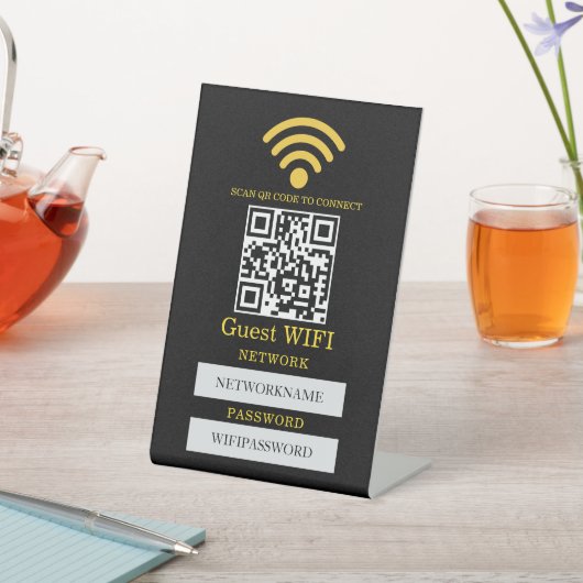 Wifi Password and Network Personalized Sockelschild (In SItu)