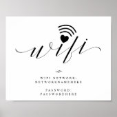 Wifi Password Calligraphy Script-Hochzeitszeichen Poster (Vorne)