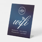 WiFi Password Code Geschäftslogo Blau Sockelschild (Vorderseite)