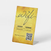 WiFi Password Code Gold Business Logo QR Code Sockelschild (Vorderseite)