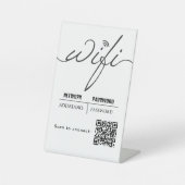 WiFi Password Code Gold Business Logo QR Code Sockelschild (Vorderseite)