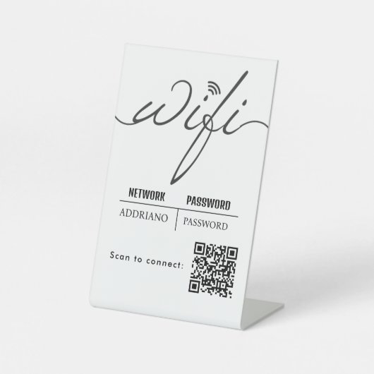 WiFi Password Code Gold Business Logo QR Code Sockelschild (Vorderseite)