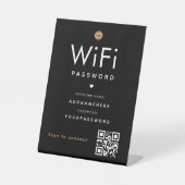 WiFi Password Code Gold Business Logo QR Code Sockelschild (Vorderseite)