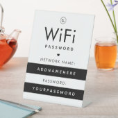 WiFi Password Code Internet Network Logo & Herz Sockelschild (In Situ)