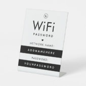 WiFi Password Code Internet Network Logo & Herz Sockelschild (Vorderseite)