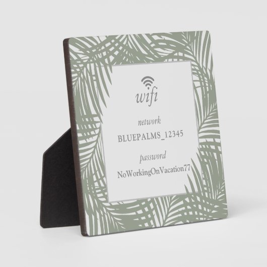 WiFi Password Guest Room Signierung bei Beach Hous Fotoplatte (Vorderseite)