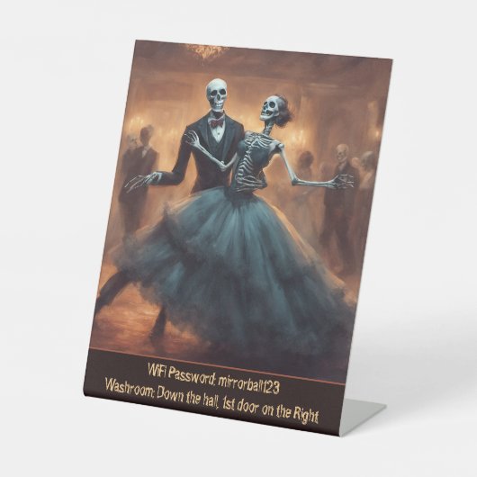 WiFi Password Halloween Dance Party Sockelschild (Vorderseite)