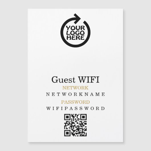 Wifi Password Logo Network Personalized QR Code Magnetkarte (Vorderseite)