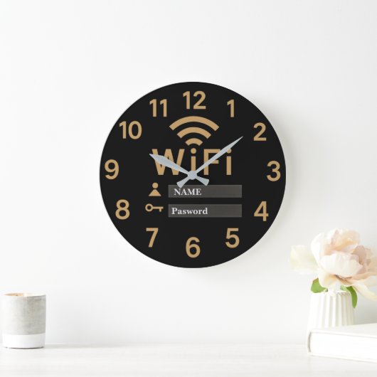 Wifi password modern home network personalized große wanduhr (Zuhause)