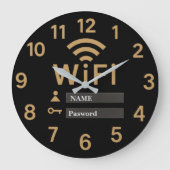 Wifi password modern home network personalized große wanduhr (Vorderseite)