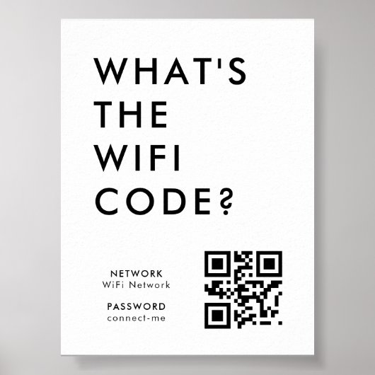 Wifi Password | QR Code Scan to Connect  Poster (Vorne)