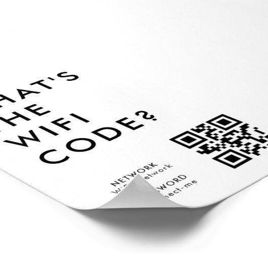 Wifi Password | QR Code Scan to Connect Poster (Ecke)