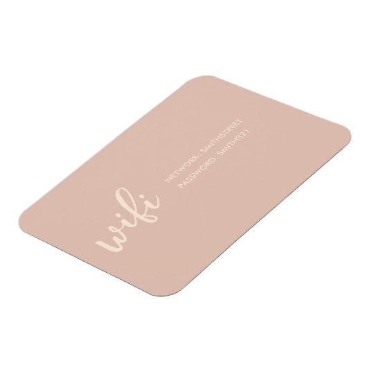 WIFI Password Sign Beige Blush Magnet (Linke Seite)