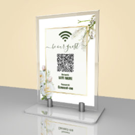 Wifi Password Sign Wedding | Tabelle für Unternehm Tischnummer