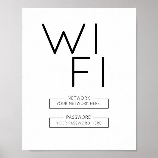 WiFi Password Sign" Zuhause, Office oder Business Poster (Vorne)