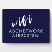 WiFi Password Signing Navy Blau Fotoplatte (Vorderseite)
