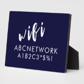 WiFi Password Signing Navy Blau Fotoplatte (Seite)