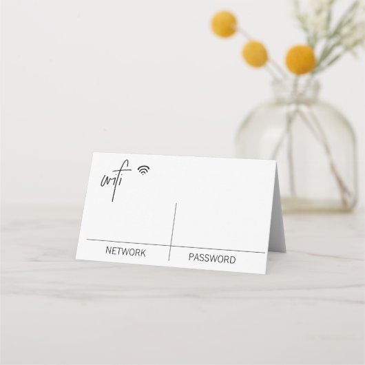 WIFI-PASSWORT: Klappkarte oben Zeichen Platzkarte (Vorderseite)