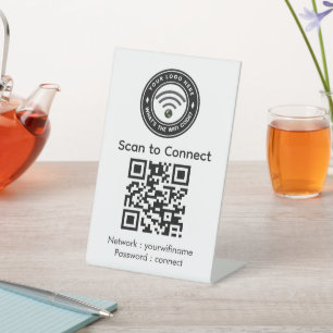 WiFi-Passwort-QR-Code-Schild Wi‑Fi Einzelhande Sockelschild