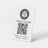 WiFi-Passwort-QR-Code-Schild | Wi‑Fi | Einzelhande Sockelschild (Vorderseite)