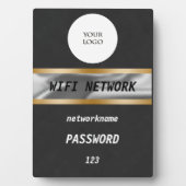 Wifi Passwort signieren Schwarzes Wildleder Gold & Fotoplatte (Vorderseite)