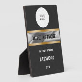 Wifi Passwort signieren Schwarzes Wildleder Gold & Fotoplatte (Seite)