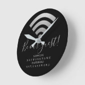 Wifi Passwort und Netz personalisiert Runde Wanduhr (Winkel)