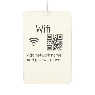 Wifi Passwort-Zeichen hinzufügen Q R Code hier Det Autolufterfrischer