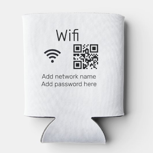 Wifi Passwort-Zeichen hinzufügen Q R Code hier Det Dosenkühler (Rückseite)