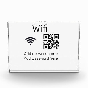 Wifi Passwort-Zeichen hinzufügen Q R Code hier Det Fotoblock