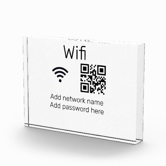 Wifi Passwort-Zeichen hinzufügen Q R Code hier Det Fotoblock (Rechts)