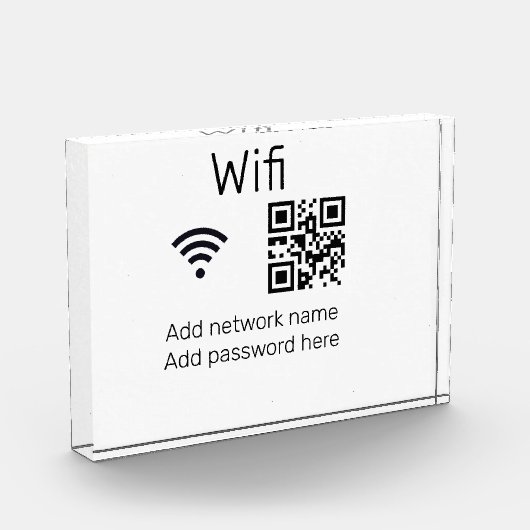 Wifi Passwort-Zeichen hinzufügen Q R Code hier Det Fotoblock (Links)