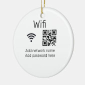 Wifi Passwort-Zeichen hinzufügen Q R Code hier Det Keramik Ornament (Links)