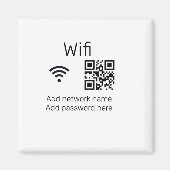 Wifi Passwort-Zeichen hinzufügen Q R Code hier Det Magnet (Vorne)