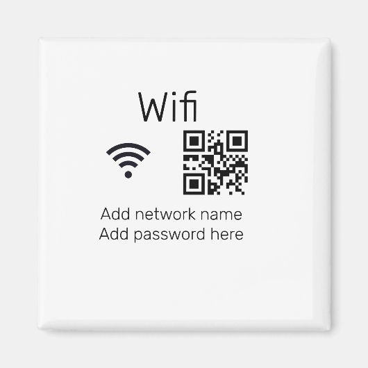 Wifi Passwort-Zeichen hinzufügen Q R Code hier Det Magnet (Vorne)