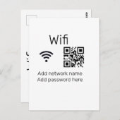 Wifi Passwort-Zeichen hinzufügen Q R Code hier Det Postkarte (Vorne/Hinten)