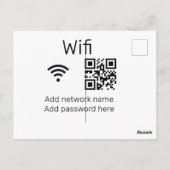Wifi Passwort-Zeichen hinzufügen Q R Code hier Det Postkarte (Rückseite)