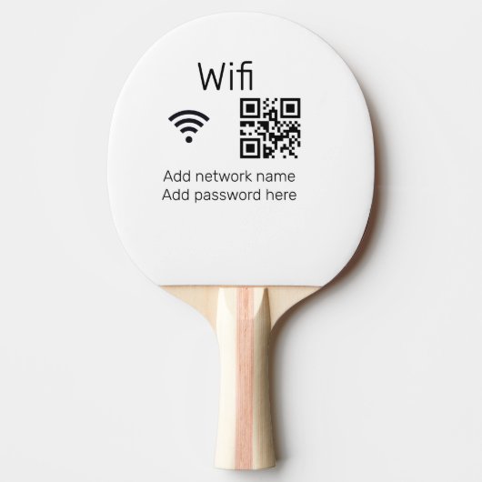 Wifi Passwort-Zeichen hinzufügen Q R Code hier Det Tischtennis Schläger (Vorderseite)