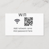 Wifi Passwort-Zeichen hinzufügen Q R Code hier Det Visitenkarte (Rückseite)