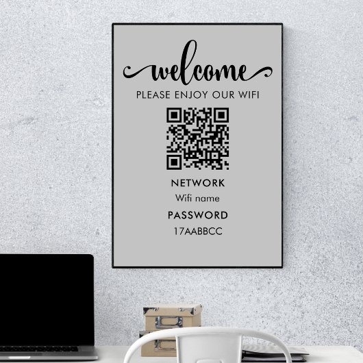 WIFI - QR-Code | Bitte genießen Sie unser Wifi Gra Poster