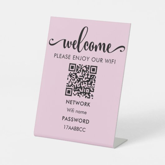 WIFI - QR-Code | Bitte genießen Sie unser Wifi Pin Sockelschild (Vorderseite)